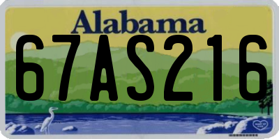 AL license plate 67AS216