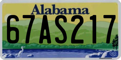 AL license plate 67AS217