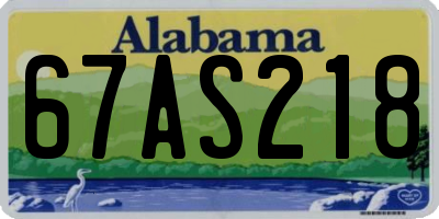 AL license plate 67AS218