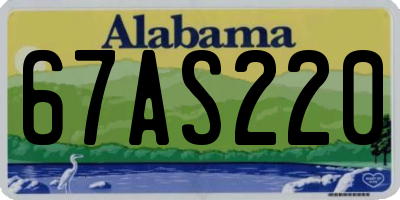AL license plate 67AS220