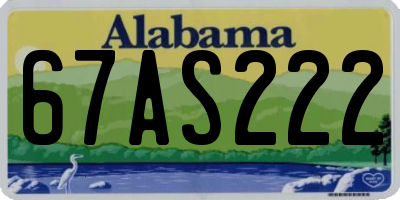 AL license plate 67AS222