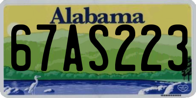 AL license plate 67AS223