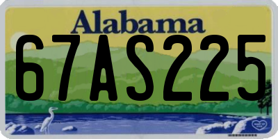 AL license plate 67AS225
