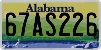 AL license plate 67AS226
