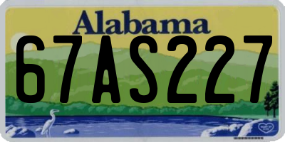AL license plate 67AS227