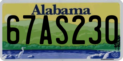 AL license plate 67AS230