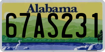 AL license plate 67AS231