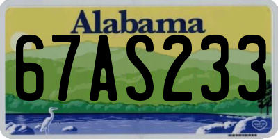 AL license plate 67AS233
