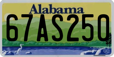 AL license plate 67AS250