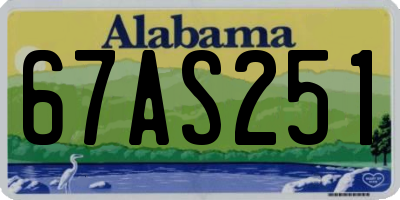 AL license plate 67AS251