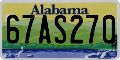 AL license plate 67AS270