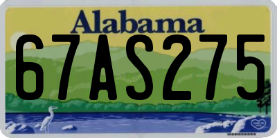 AL license plate 67AS275