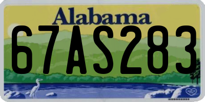 AL license plate 67AS283