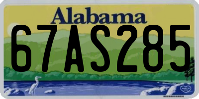 AL license plate 67AS285