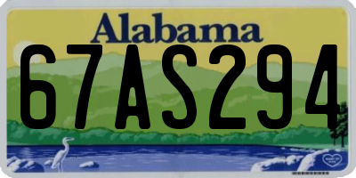 AL license plate 67AS294
