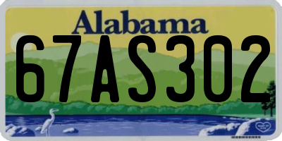 AL license plate 67AS302