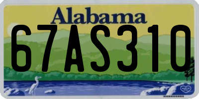 AL license plate 67AS310