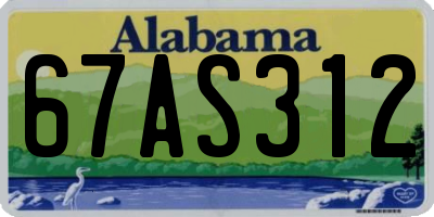 AL license plate 67AS312
