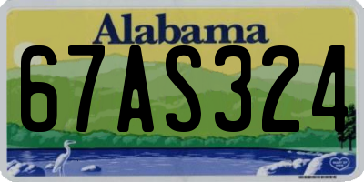 AL license plate 67AS324