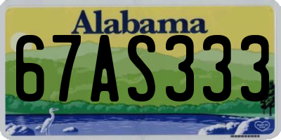 AL license plate 67AS333