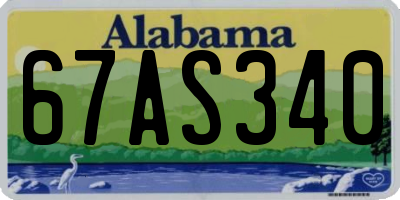 AL license plate 67AS340