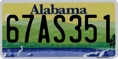 AL license plate 67AS351