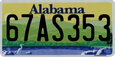 AL license plate 67AS353