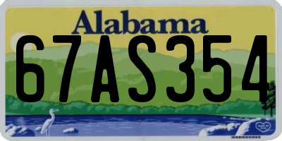 AL license plate 67AS354