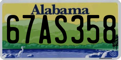 AL license plate 67AS358