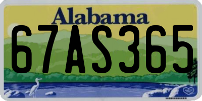AL license plate 67AS365