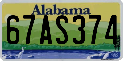 AL license plate 67AS374