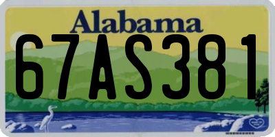 AL license plate 67AS381