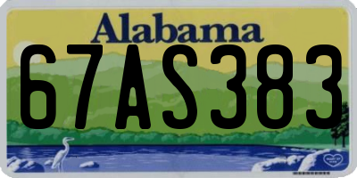AL license plate 67AS383