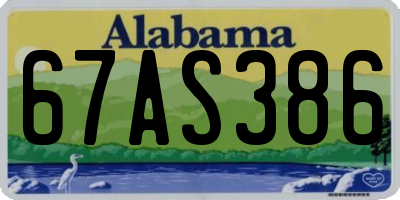 AL license plate 67AS386