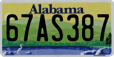 AL license plate 67AS387