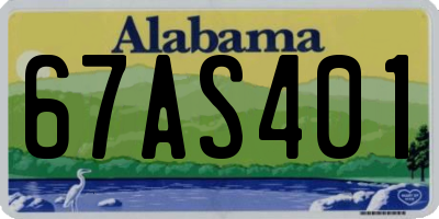 AL license plate 67AS401