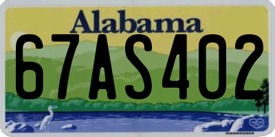 AL license plate 67AS402