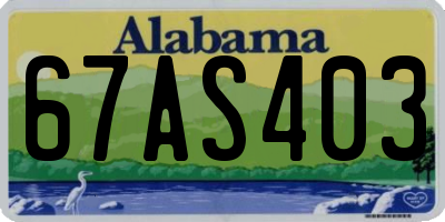 AL license plate 67AS403