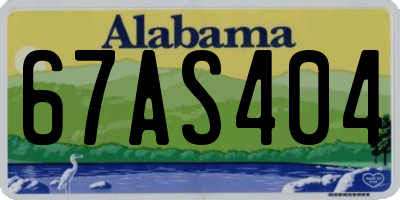 AL license plate 67AS404