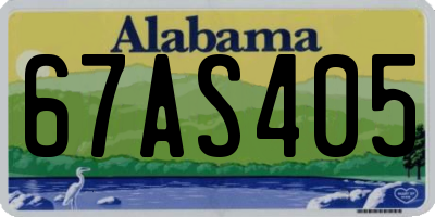 AL license plate 67AS405