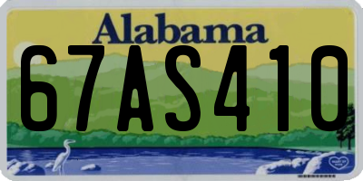 AL license plate 67AS410