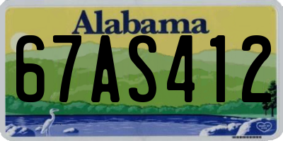 AL license plate 67AS412