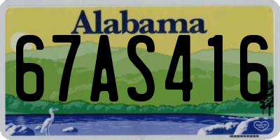 AL license plate 67AS416