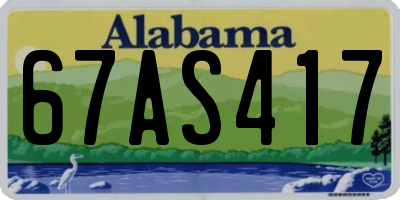 AL license plate 67AS417