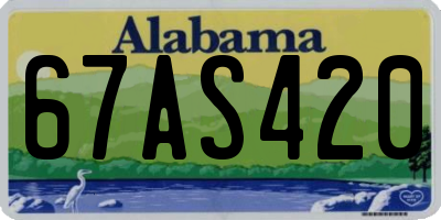 AL license plate 67AS420