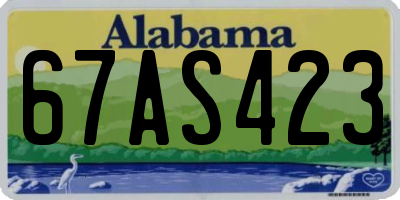 AL license plate 67AS423