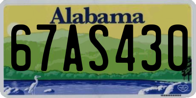 AL license plate 67AS430