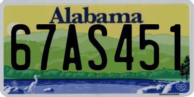AL license plate 67AS451