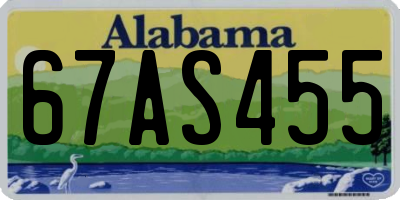 AL license plate 67AS455