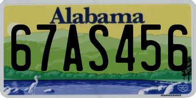 AL license plate 67AS456